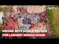 Indore Sets World Record For Largest Human Chain Forming Indias Map