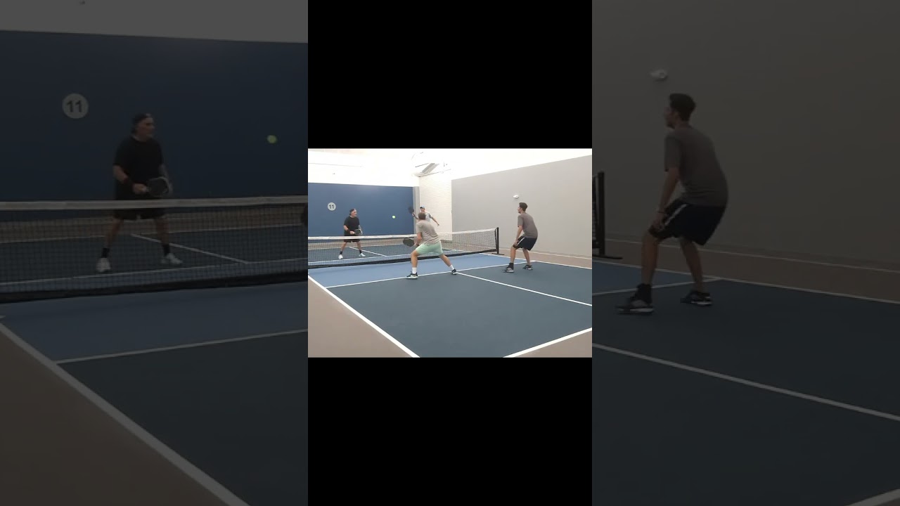 HE'S ALL OVER THE COURT #pickleballdoubles #pickleballrocks #badminton #pickleball