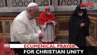Pope Francis leads ecumenical prayer for Christian unity in Rome