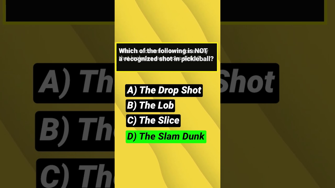 Which of the following is NOT a recognized shot in pickleball? | Pickleball Quiz