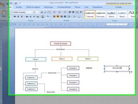 Como hacer mapas conceptuales en word