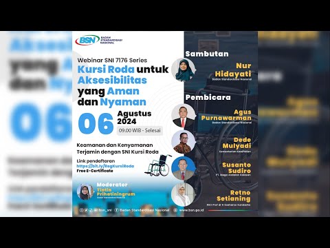 https://www.youtube.com/watch?v=L1NV7F6l_bEWebinar SNI ISO 7176 Series – Kursi Roda untuk Aksesibilitas yang Aman dan Nyaman