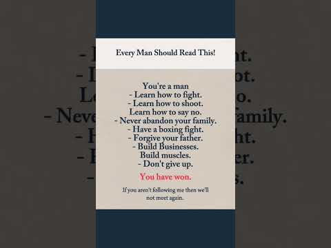 "Every Man Needs to Hear This Once in His Life"