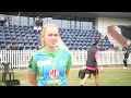 Melbourne Stars Kim Garth spoke to the media after the loss against the Sydney Sixers
