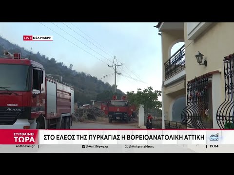 Φωτιά στη βορειοανατολική Αττική: Αναζωπύρωση στο μέτωπο της Ανατολής στη Νέα Μάκρη