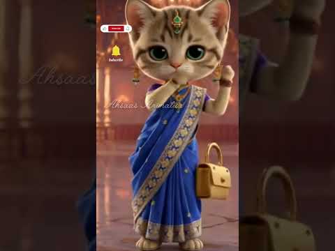 Heart Touching Cute Kitten Dance in Saree 💃🐱 | Most Adorable Cat Video Ever #shortsfeed #cute #cat