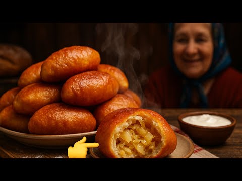 Village Cooking Vibes | Crispy Fried Piroshki with Cabbage & Apple (ASMR Food)  #ASMRFood
