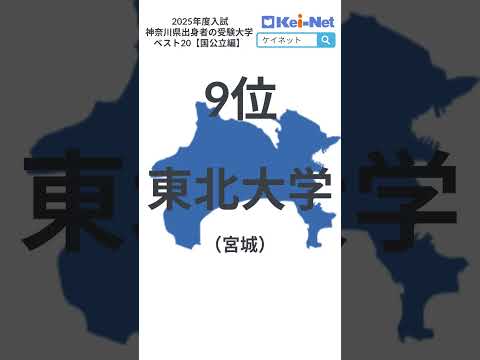 【2025国公立】神奈川県出身者の受験大学ベスト20【河合塾】