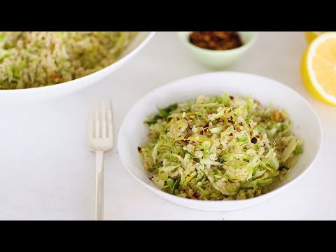 Shaved Brussels Sprouts, Meyer Lemon, and Quinoa Salad- Healthy Appetite with Shira Bocar