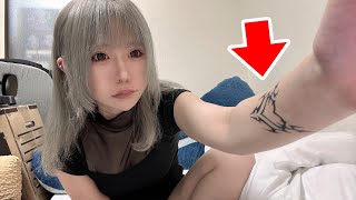 【顔出し】登録者10万人突破できなかったので腕に淫紋風タトゥー入れてきました‼️‼️‼️【べあもりゆるも / beamoriyurumo】