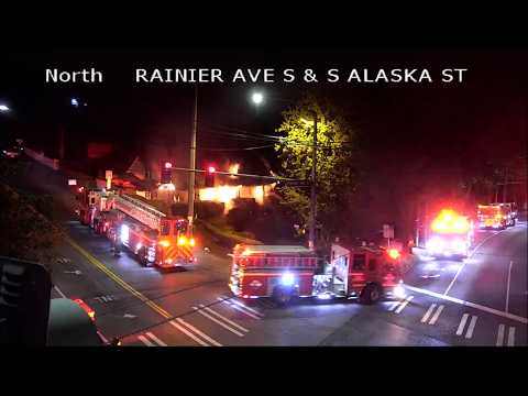 [Traffic Cam] Seattle firefighters battle funeral home arson fire