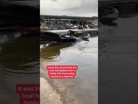 Family flee boat after it bursts into flames