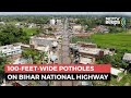 Drone Video: 100-Feet-Wide Potholes On Bihar National Highway