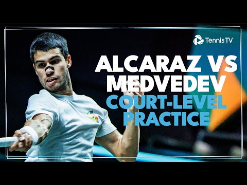 Carlos Alcaraz vs Daniil Medvedev Court-Level Practice | Rotterdam 2025