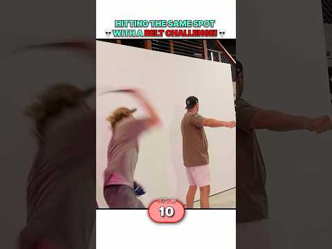 Hitting The Same Spot With A Belt Challenge🤕