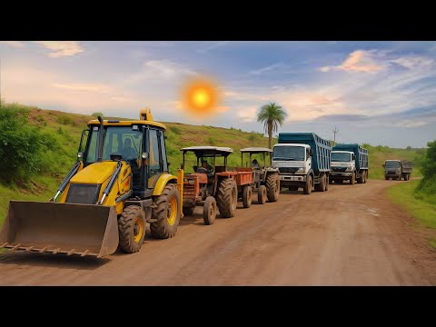 JCB 3DX Machine in Backhoe Mode – Loading TATA Tipper Heavy Machine Power JCB Work 