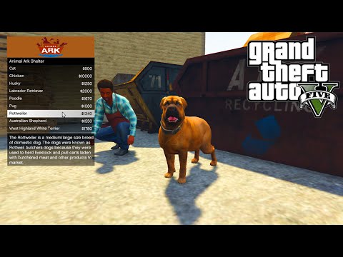 GTA 5 PC Mods - ANIMAL PET SHOP MOD!!! - GTA 5 Pet Mod w/ Wildlife Bodyguard Pets!