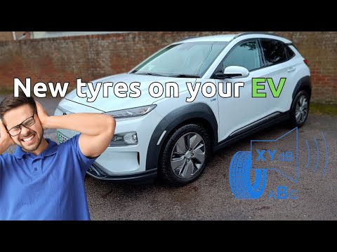 Fitting new tyres on a Hyundai Kona EV. The noise rating makes a huge difference.