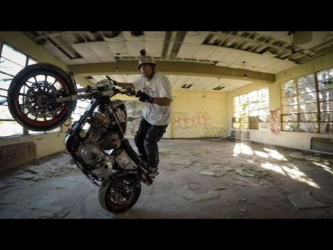 GoPro : Sportster Stunting at an Abandoned Military Barracks