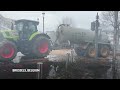 Protesting farmers spray manure at police during demonstration in Brussels  - 01:31 min - News - Video