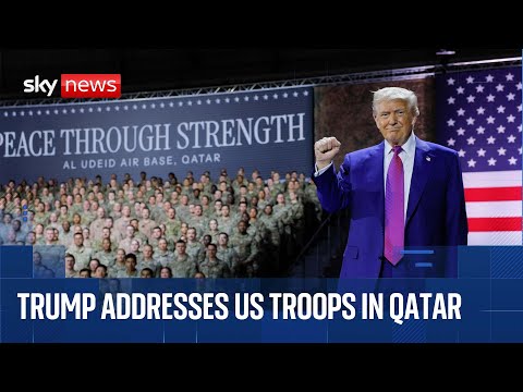 President Trump addresses US troops in Qatar