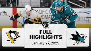 NHL Highlights | Penguins vs. Sharks | January 27, 2025