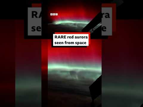 Rare red aurora seen from space. #NASA #Space #BBCNews
