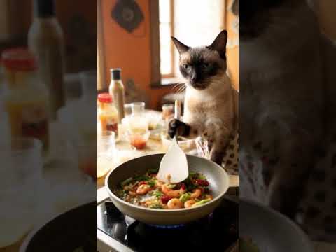 猫の動画サムネイル - シャム猫#shorts #funny #cat#cooking #siamese #シャムmix