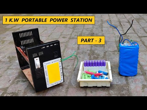 Make 12v to 220v , 1000W Portable Power Station From Old Laptop Battery | Part - 3