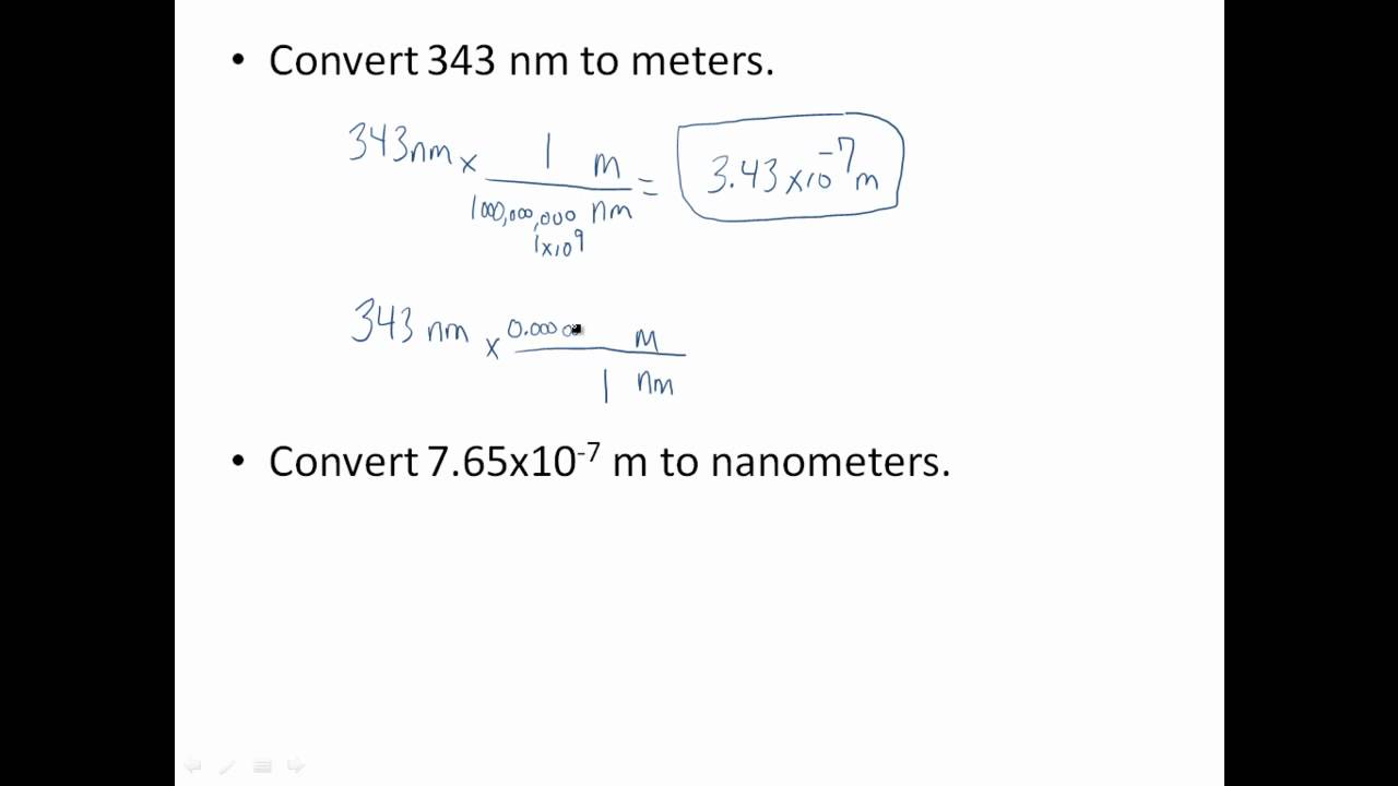 Meters Nanometers Conversions YouTube