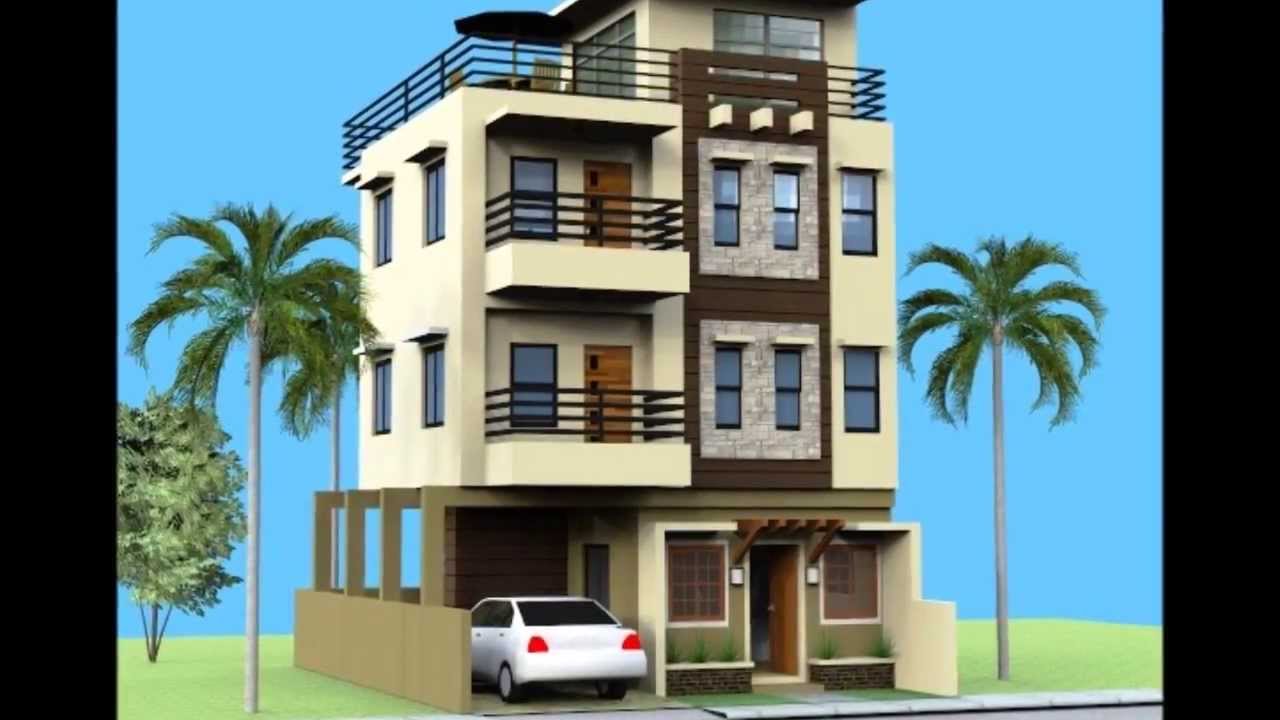 Small 3 Storey House with Roofdeck - YouTube