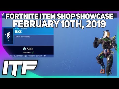 fortnite item shop new slick emote february 10th 2019 - fortnite battle royale item shop today