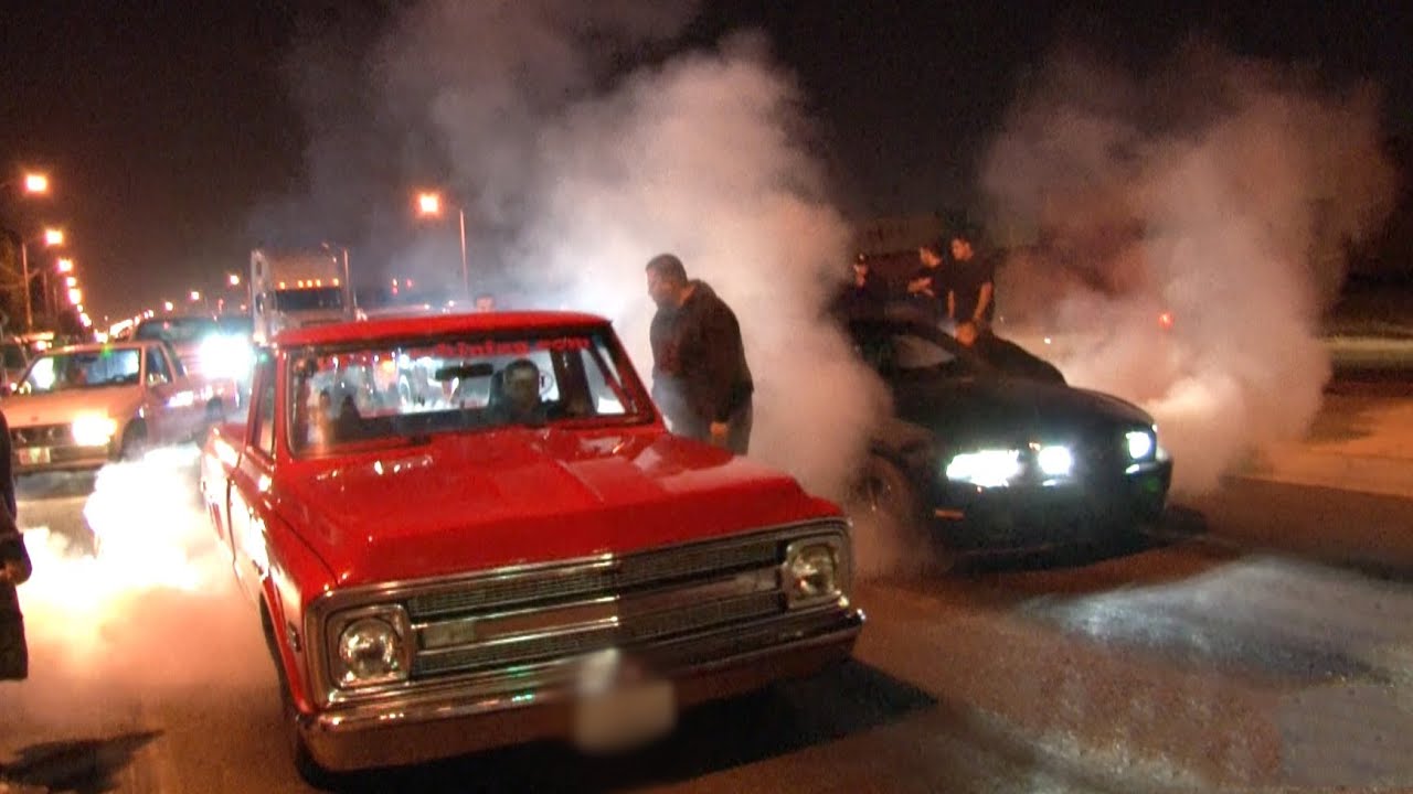 Chevy Muscle Cars >> L.A. Street Racing - 1000hp + Nitrous C10 vs 700hp Mustang ... Chevy Muscle Cars >> L.A. Street Racing - 1000hp + Nitrous C10 vs 700hp Mustang ...