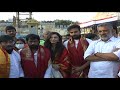 Uppena fame Vaishnav Tej, Krithi Shetty visit Tirumala