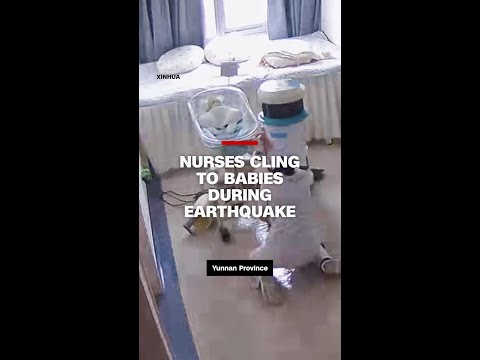 Nurses cling to newborn babies during Myanmar earthquake