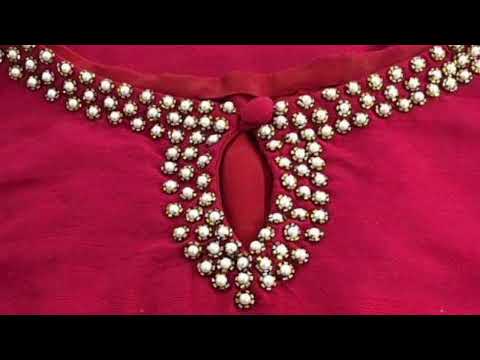 Beautiful mirror work blouse back neck design #treandingblousedesign #blouse #fashion