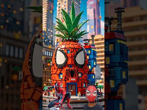 🔥 Roblox lego Spider-Man all superheroes as pineapple house 🔥#lego #spiderman #shorts #roblox