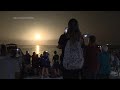 Spectators watch crewed launch to space station