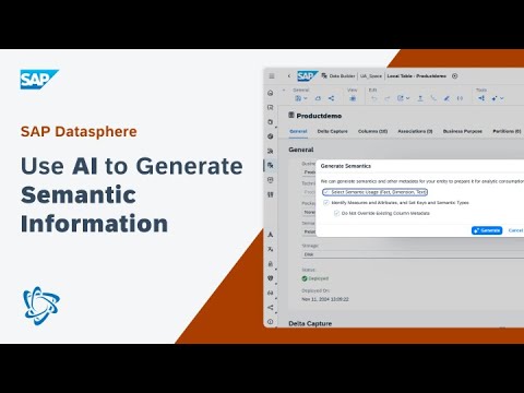 Use AI to Generate Semantic Information: SAP Datasphere