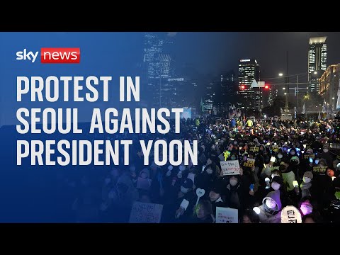 Watch live: Protesters gather outside South Korea's parliament building