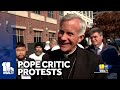 Fired bishop leads protest outside bishops conference