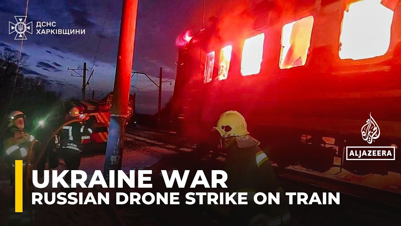 Russian drone hits packed Ukrainian passenger train in Kharkiv, killing at least five