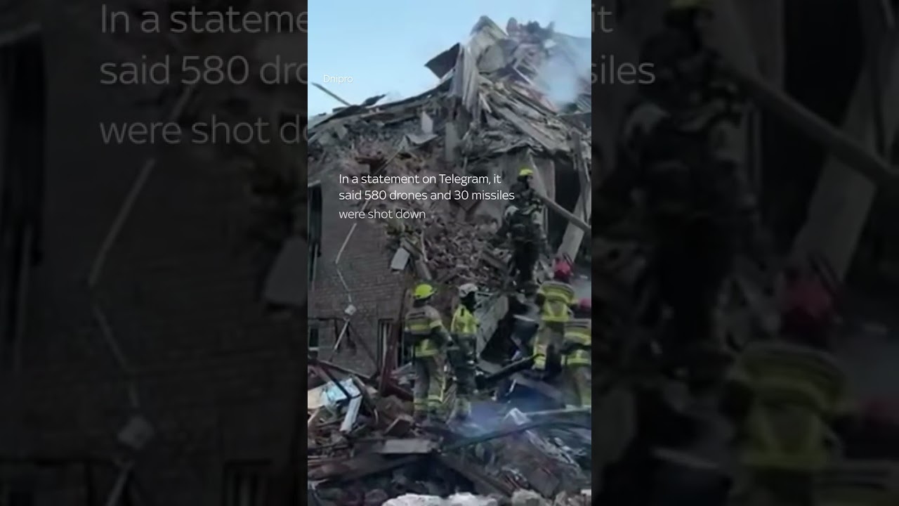 Seven killed in Ukraine after major Russia drone attack, as RAF deploys Typhoon jets over Romania