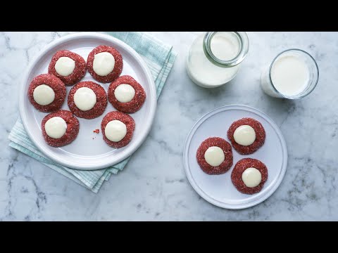 Red Velvet Thumbprint Cookies