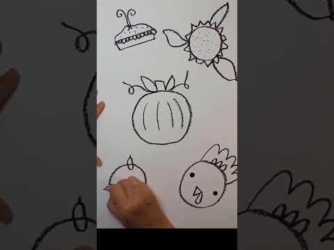How to Draw & Paint FALL SYMBOLS for THANKSGIVING | Step-By-Step Art Lesson for Beginners #shorts