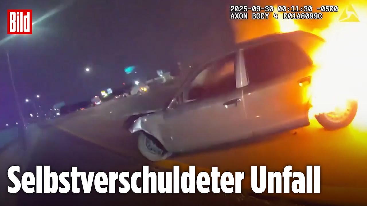 Texas, USA: Betrunkene Raserin aus Feuer-Auto gerettet