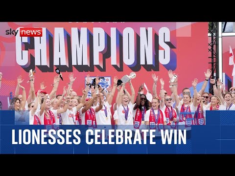 Lionesses celebrate Euros win with open-top bus parade