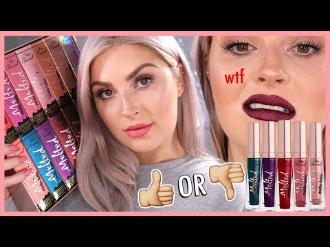 *NEW* Too Faced Melted Matte-Tallic Lipsticks! ??? LIP SWATCH FULL COLLECTION
