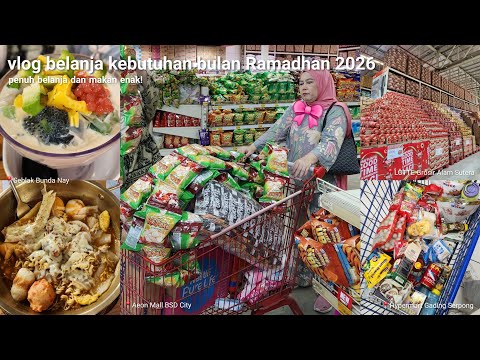Vlog belanja kebutuhan bulan Ramadhan 2026 🕌: maraton 5 tempat (LOTTE, AEON, etc), seblak + Bakmi GM