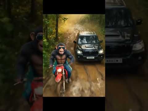 Bandar Ne Nadeem ki girlfriend ko Bhaga Liya #funnyshorts #jungle #MonkeyVsCar #nadeemnaniwala